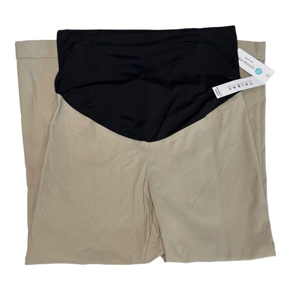 Tribal Cuffed Maternity Pants~Size 16W~Khaki Ankle Trouser~Stitch Fix NWT~L11 14 - Picture 3 of 8